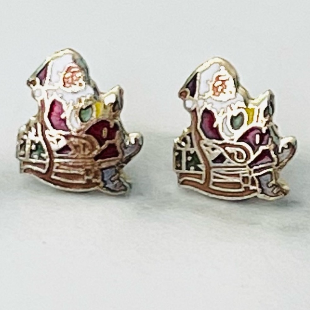 VINTAGE Santa Christmas Earrings